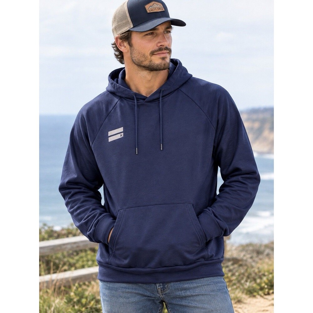 Y2K VTG Hurley Men’s Size XL Charcoal Blue Pullover Hoodie Sweatshirt
